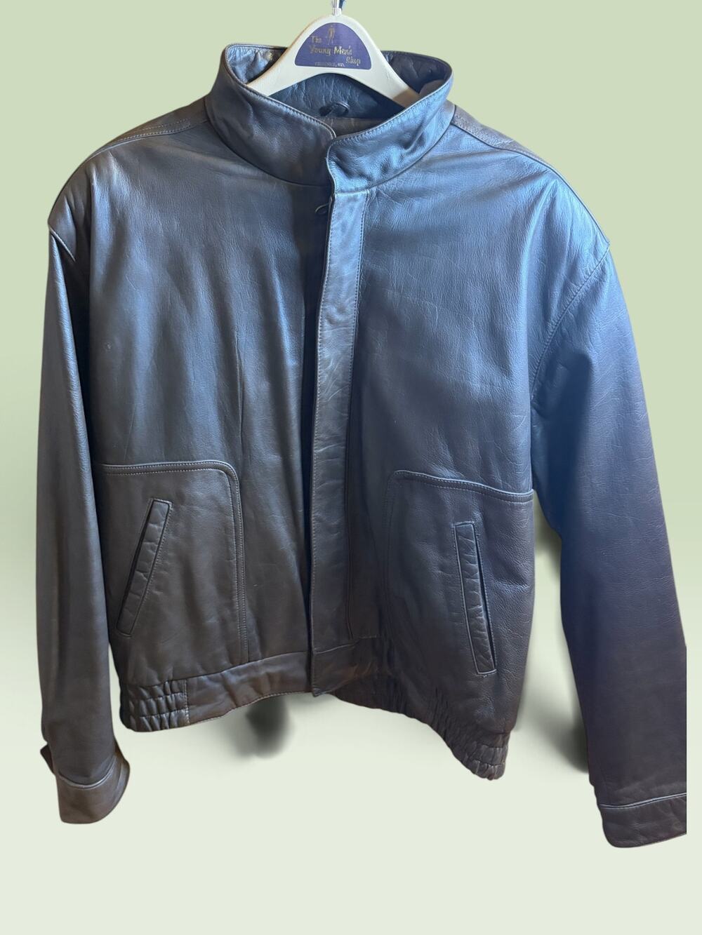 Reed Sportswear Men’s R44 Brown Genuine Leather Zip Front Jacket
